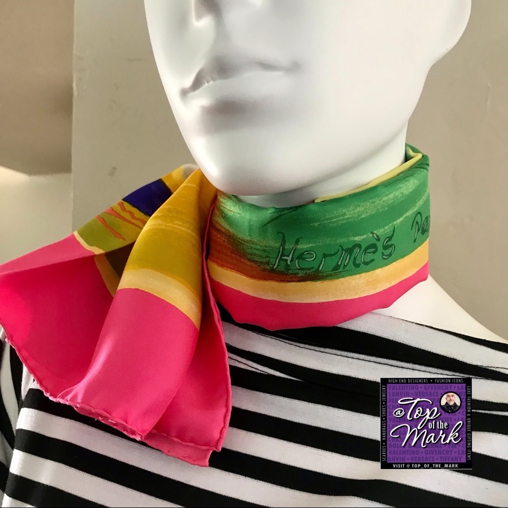 HERMÈS SMILES in THIRD MILLENARY 90cm Silk BOLD BRIGHT BEAUTIFUL